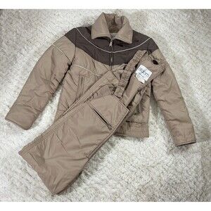 Vtg Slalom Insulated Snow Suit Overalls Women Brown, Size 4, Read Descriptions!